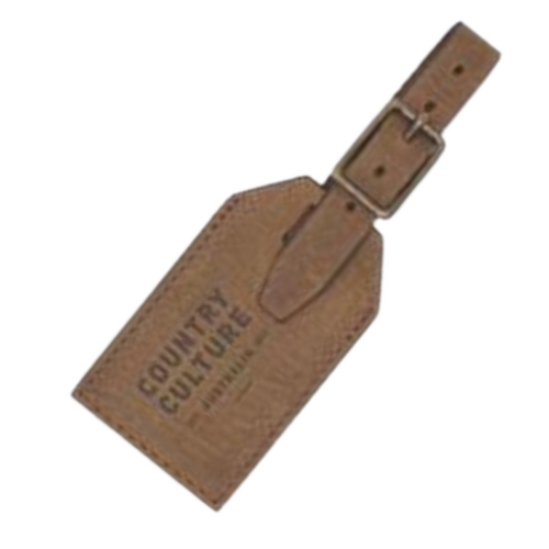 Hand-Stitched Tan Leather Luggage Tags