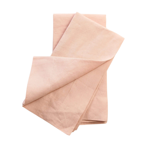 Pale Pink Long Lunch Linen Napkins, Set of Two