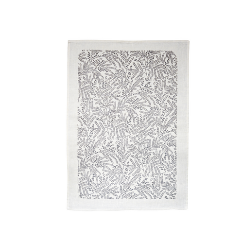 Mimosa Putty and White Linen Tea Towel