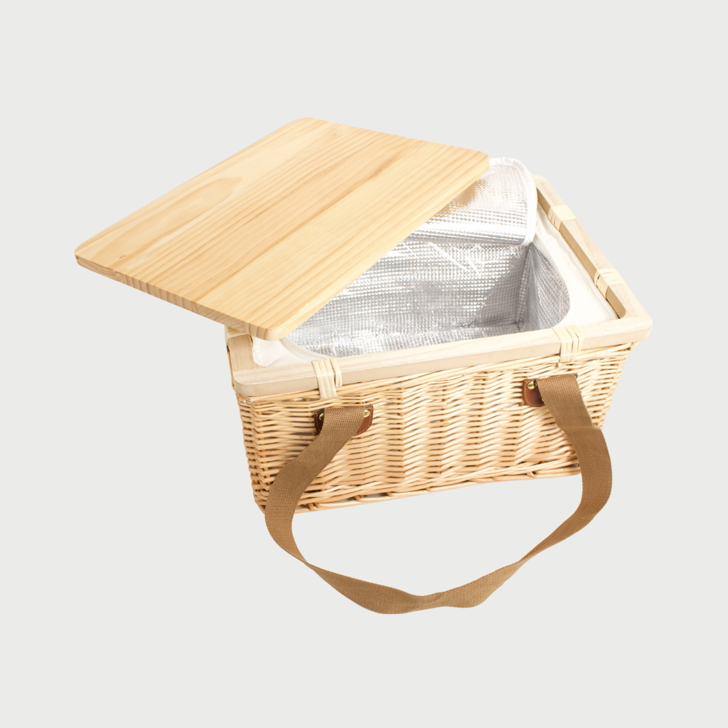 Square Wicker Picnic Cooler Basket