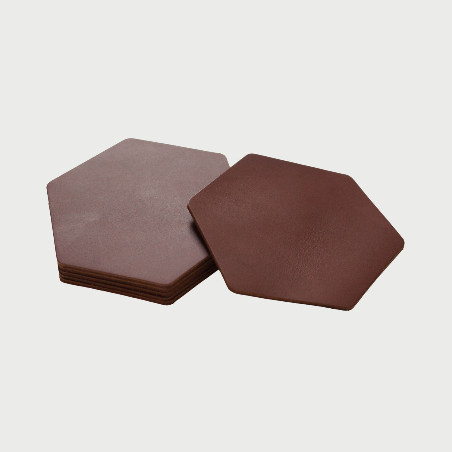 Artisan Hexagonal Leather Coasters