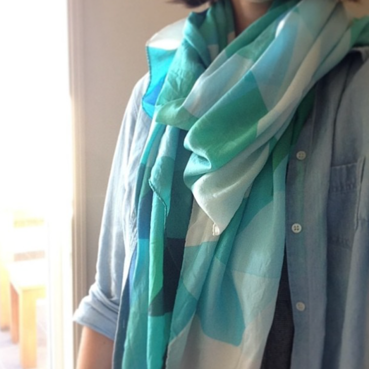 Green Glass Silk Scarf