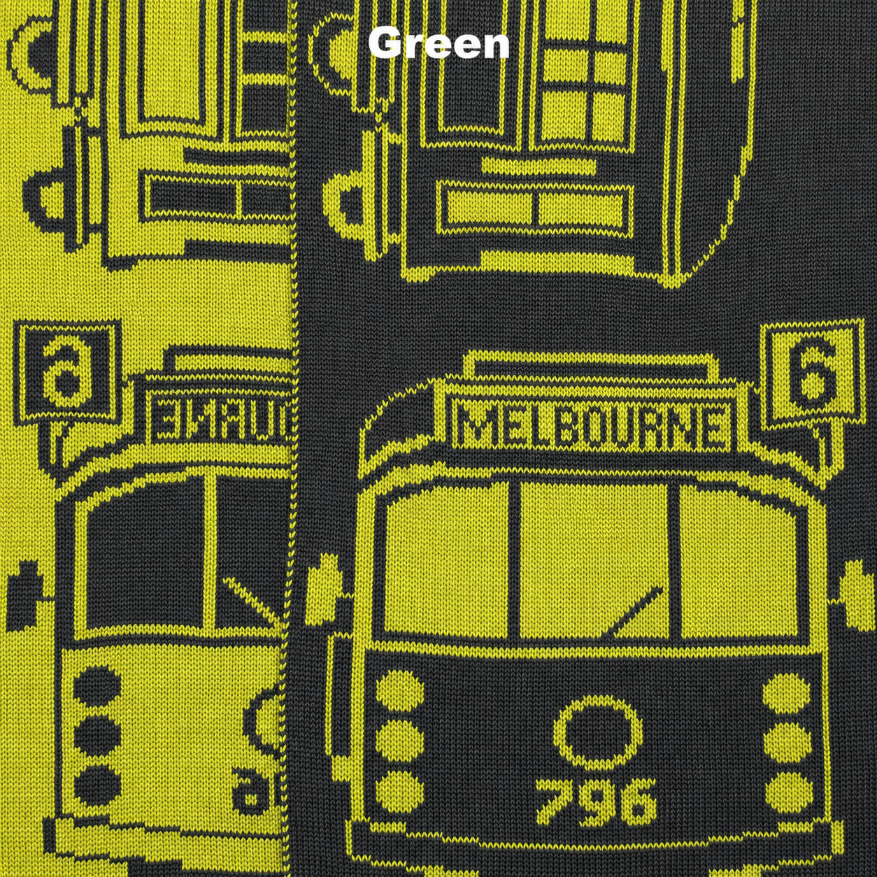 Merino Tram Scarf in Green