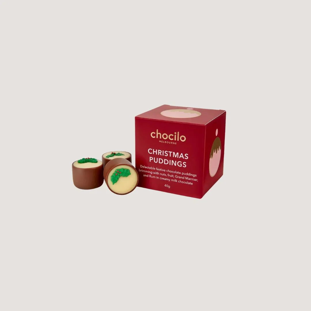 Christmas Plum Pudding Milk Chocolates Gift Cube