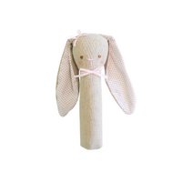 Alimrose Muslin Linen Bunny Rattle and Squeaker, Balgowlah, NSW - Pink