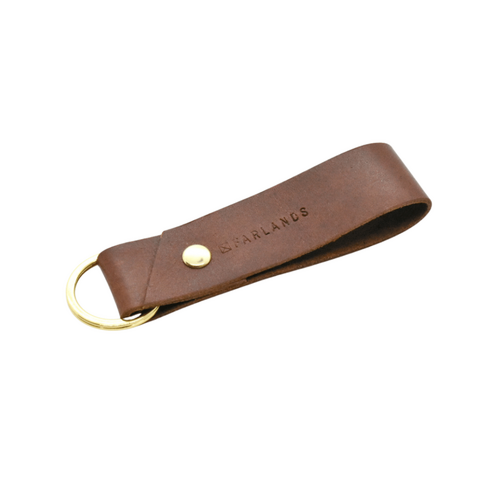 Tan Leather Key Ring with Brass Hardware