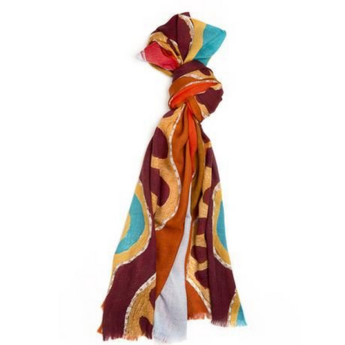 Large "Hills" Indigenous Cashmere Scarf,
