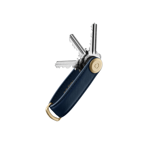 Navy Leather Key Ring and Bottle Opener