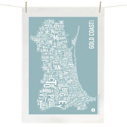 Gold Coast Map Tea Towel