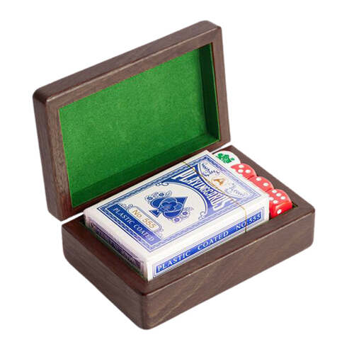 Card & Dice Game in Jarrah Timber Box