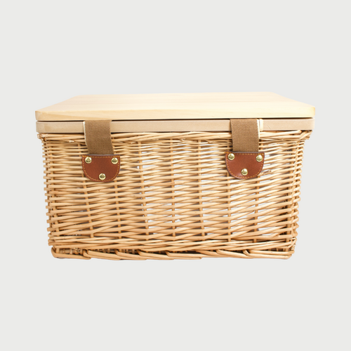 Square Wicker Picnic Cooler Basket
