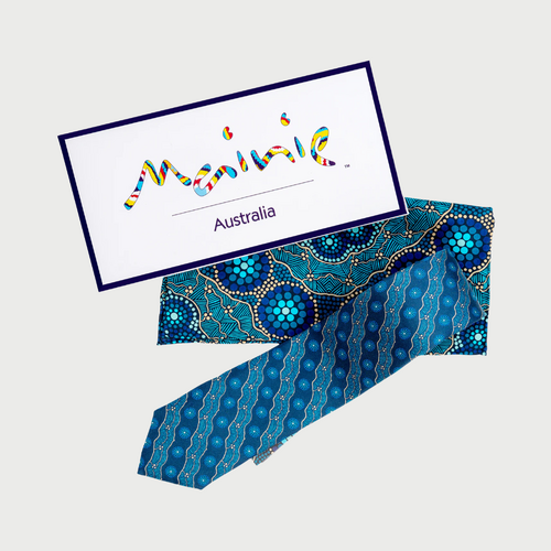 Blue Connections Tie &amp; Pocket Square Set