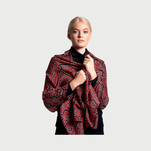 Red Bark Trees Wool Scarf