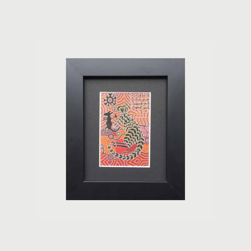 Small Framed Aboriginal Kangaroo Art Print