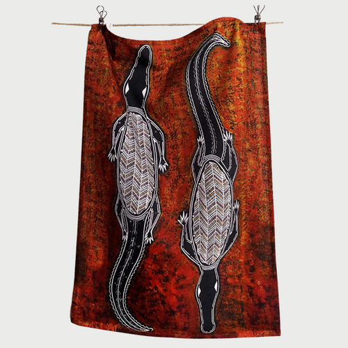 Bernadette Mungatopi Crocodile Cotton Tea Towel
