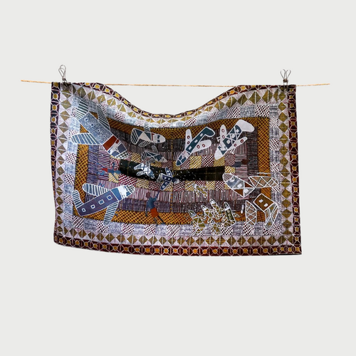 Susan Wanji Wanji Cotton Tea Towel - Bombing of Darwin