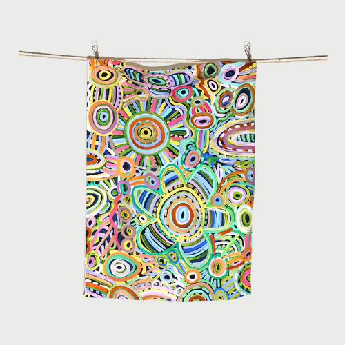 Cedric Varcoe Cotton Tea Towel - Ramindjeri Ruwe Dreaming