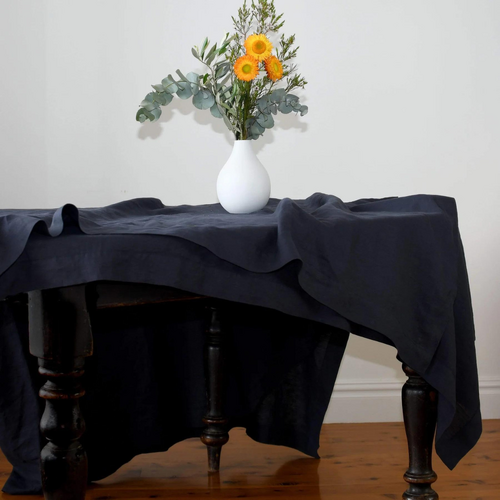 Long Linen Tablecloth, Tamworth, NSW - Navy