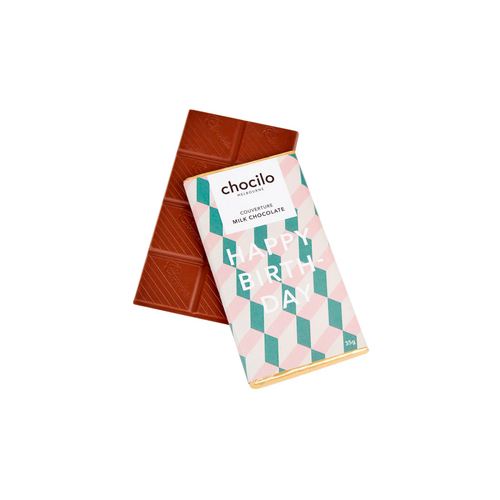 &quot;Happy Birthday&quot; Milk Chocolate Block