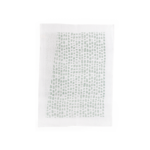 Brush Sage and White Tea Towel