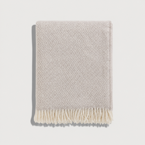 Beige Lambswool Beige Throw