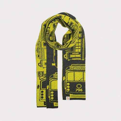 Merino Tram Scarf in Green