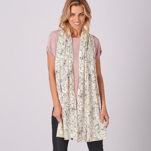 Glenwood Summer Plum on Natural Scarf