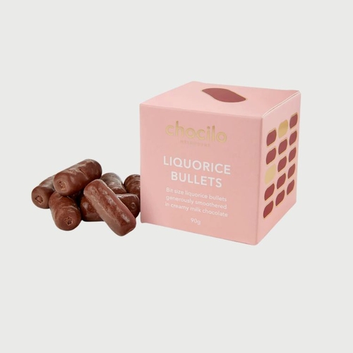 Liquorice Bullets in Milk Chocolate Gift Cube