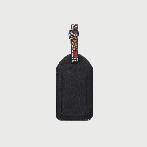 Mayan Navy Leather Luggage Tag