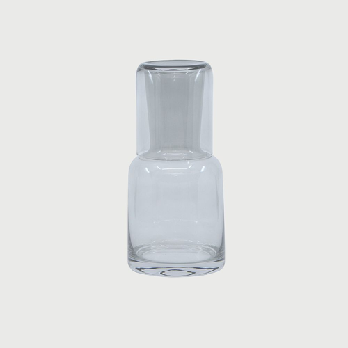 Glass Hand Blown Carafe Set - Translucent Smoke