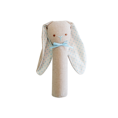 Muslin Linen Bunny Rattle and Squeaker