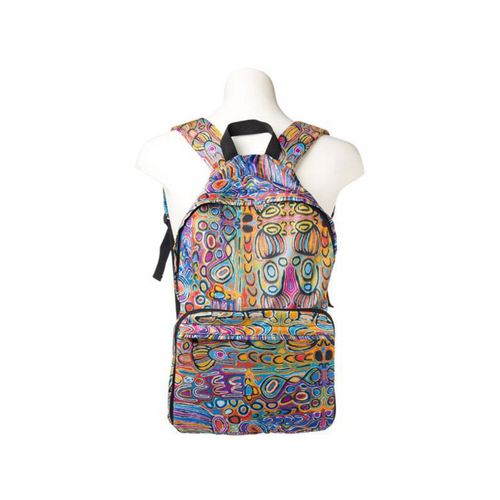 Indigenous Patterned Fold Up Back Pack